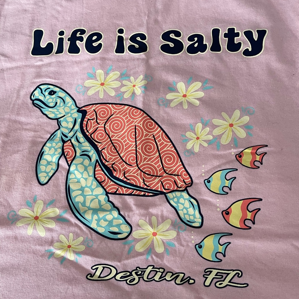 Gildan Pink Short Sleeve Tee with Turtle Design